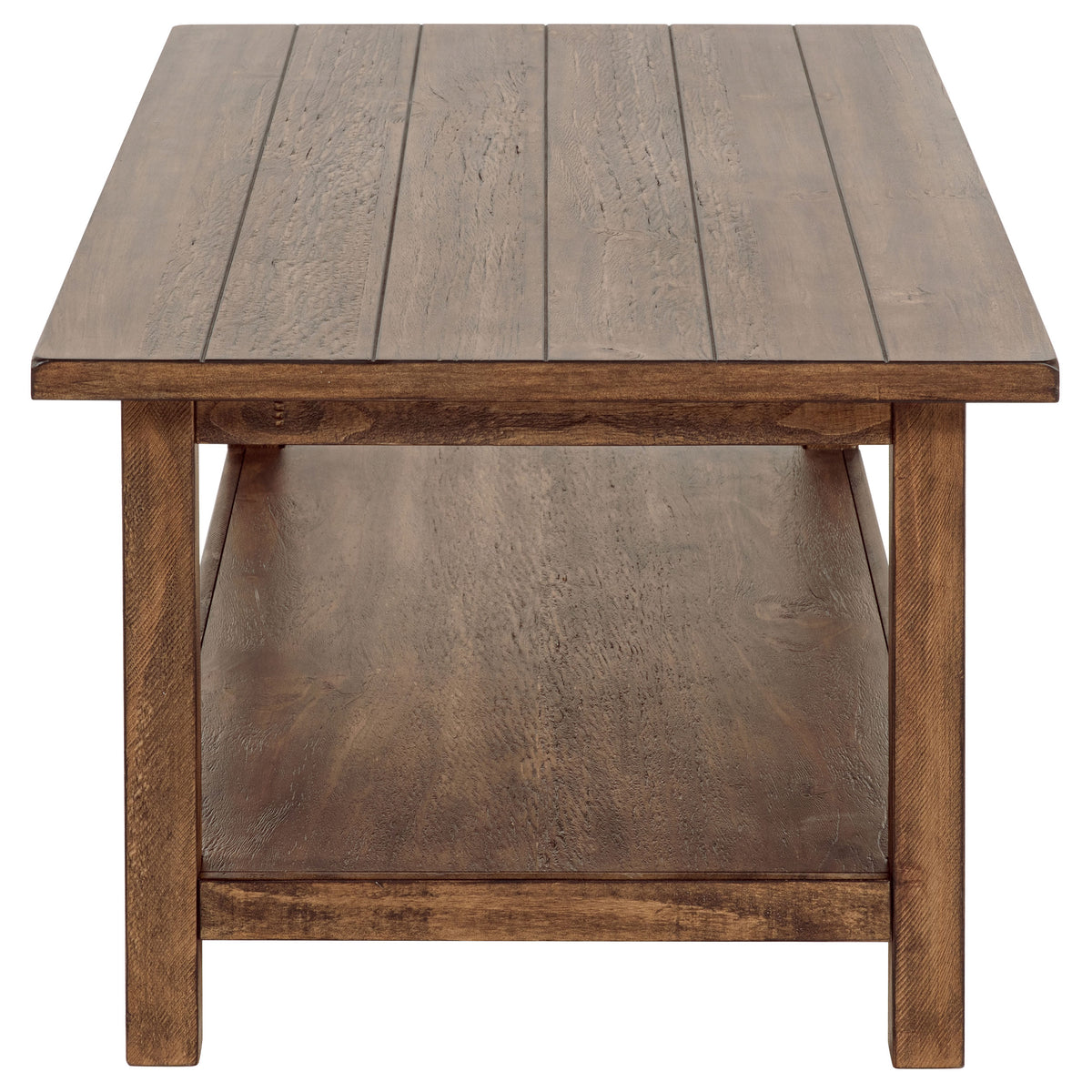 Payne Farmhouse Coffee, End & Console Tables with Shelf - Distressed Brown Pine – view 11