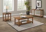 Payne Farmhouse Coffee, End & Console Tables with Shelf - Distressed Brown Pine – view 15