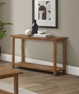 Payne Farmhouse Coffee, End & Console Tables with Shelf - Distressed Brown Pine - lifestyle