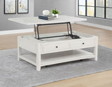 Payne 48" Lift-Top Coffee Table with Storage & Casters - Coastal Distressed White Pine – view 3
