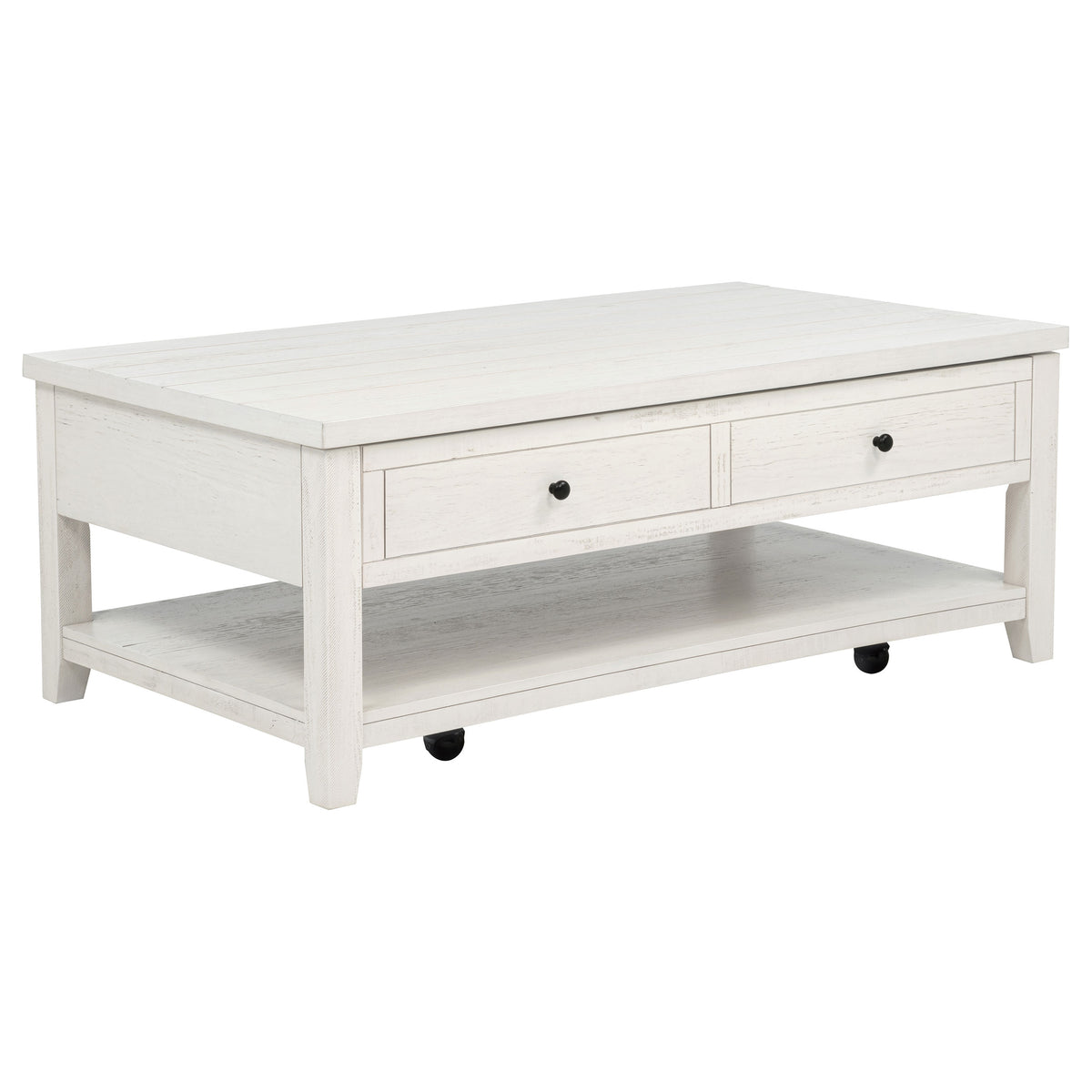 Payne 48" Lift-Top Coffee Table with Storage & Casters - Coastal Distressed White Pine – view 4