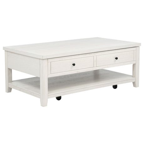 Payne 48" Lift-Top Coffee Table with Storage & Casters - Coastal Distressed White Pine – view 4