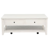 Payne 48" Lift-Top Coffee Table with Storage & Casters - Coastal Distressed White Pine – view 5