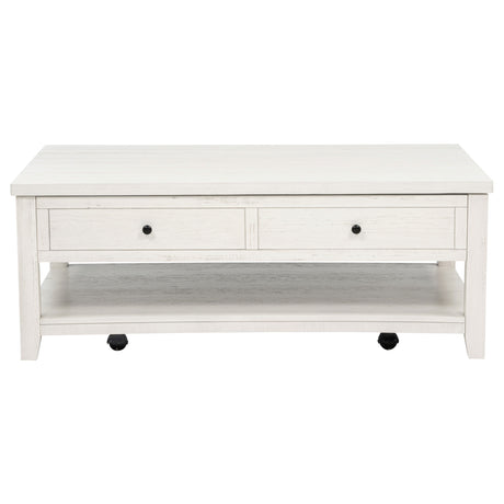 Payne 48" Lift-Top Coffee Table with Storage & Casters - Coastal Distressed White Pine – view 5