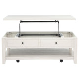 Payne 48" Lift-Top Coffee Table with Storage & Casters - Coastal Distressed White Pine – view 6