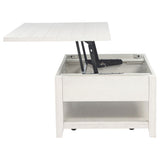 Payne 48" Lift-Top Coffee Table with Storage & Casters - Coastal Distressed White Pine – view 8