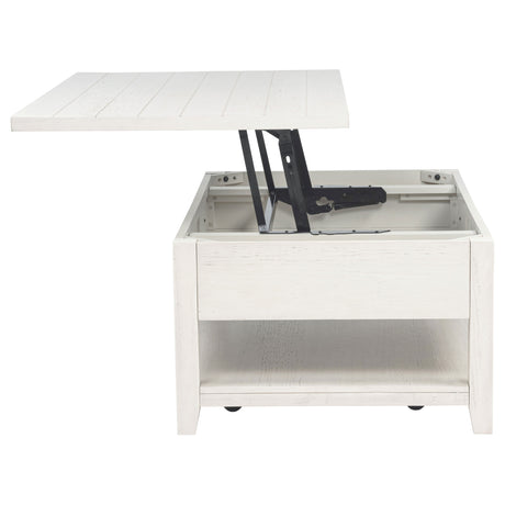 Payne 48" Lift-Top Coffee Table with Storage & Casters - Coastal Distressed White Pine – view 8