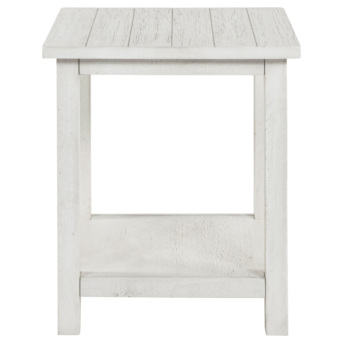 Payne Coffee Table, End Tables & Console - Farmhouse Distressed White with Lower Shelves – view 18