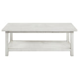 Payne Coffee Table, End Tables & Console - Farmhouse Distressed White with Lower Shelves – view 10
