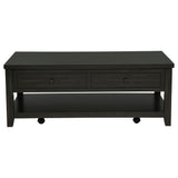 Payne 48" Lift-Top Coffee Table on Casters - Hidden Storage & Lower Shelf in Distressed Java – view 5