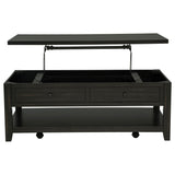 Payne 48" Lift-Top Coffee Table on Casters - Hidden Storage & Lower Shelf in Distressed Java – view 6