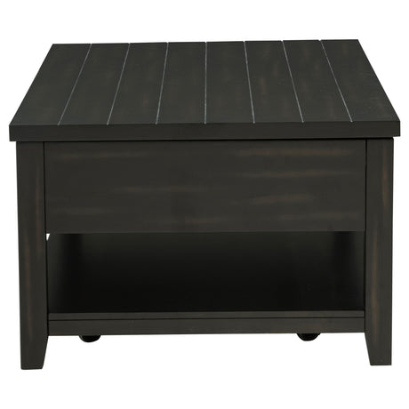 Payne 48" Lift-Top Coffee Table on Casters - Hidden Storage & Lower Shelf in Distressed Java – view 7
