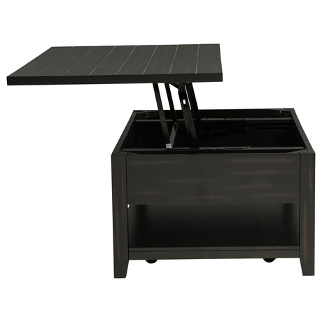 Payne 48" Lift-Top Coffee Table on Casters - Hidden Storage & Lower Shelf in Distressed Java – view 8