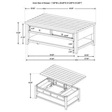 Payne 48" Lift-Top Coffee Table on Casters - Hidden Storage & Lower Shelf in Distressed Java – view 11