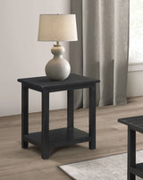 Payne Coffee Table, End Tables & Console - Rustic Farmhouse Distressed Java with Open Shelves – view 2