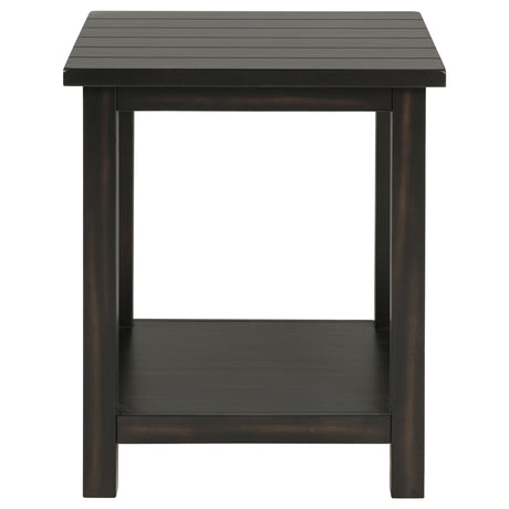 Payne Coffee Table, End Tables & Console - Rustic Farmhouse Distressed Java with Open Shelves – view 19
