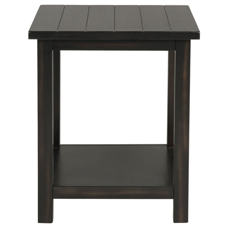 Payne Coffee Table, End Tables & Console - Rustic Farmhouse Distressed Java with Open Shelves – view 20