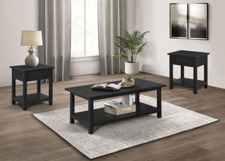 Payne Coffee Table, End Tables & Console - 3pcs- Coffee Table + 2 Drawer End Tables