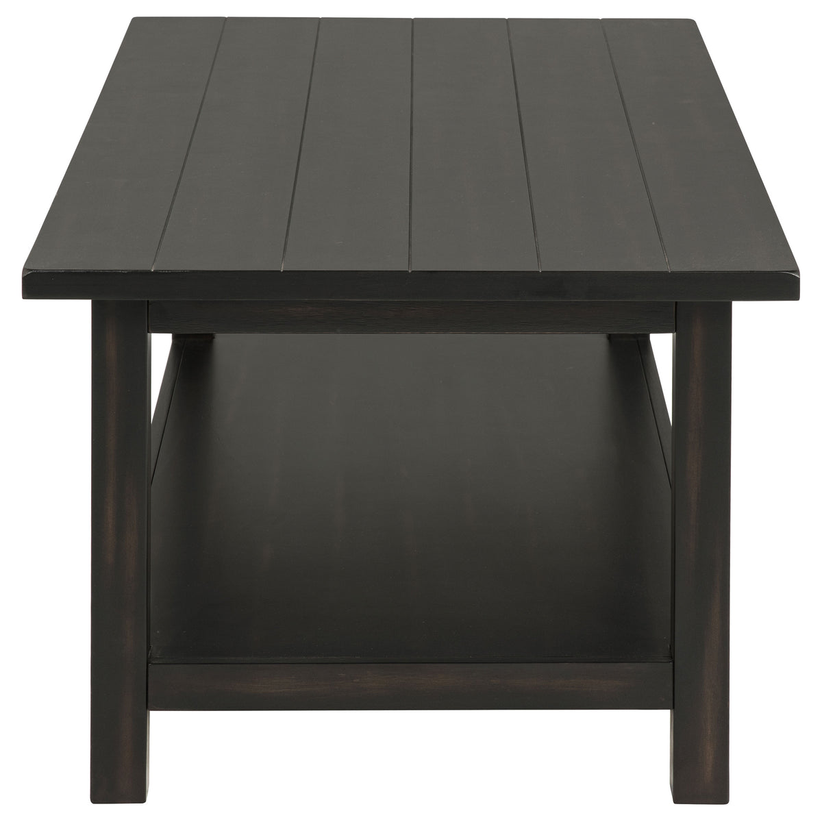 Payne Coffee Table, End Tables & Console - Rustic Farmhouse Distressed Java with Open Shelves – view 14