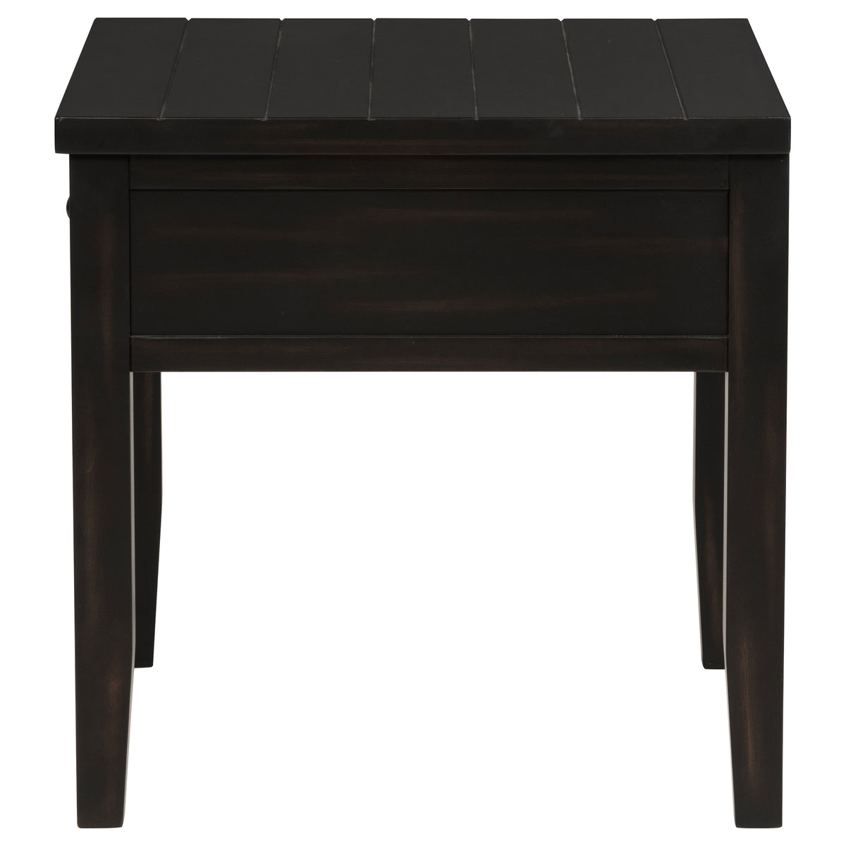 Concord Coffee Table & End Table - Distressed Java Planked Top with Louvered Drawers – view 17