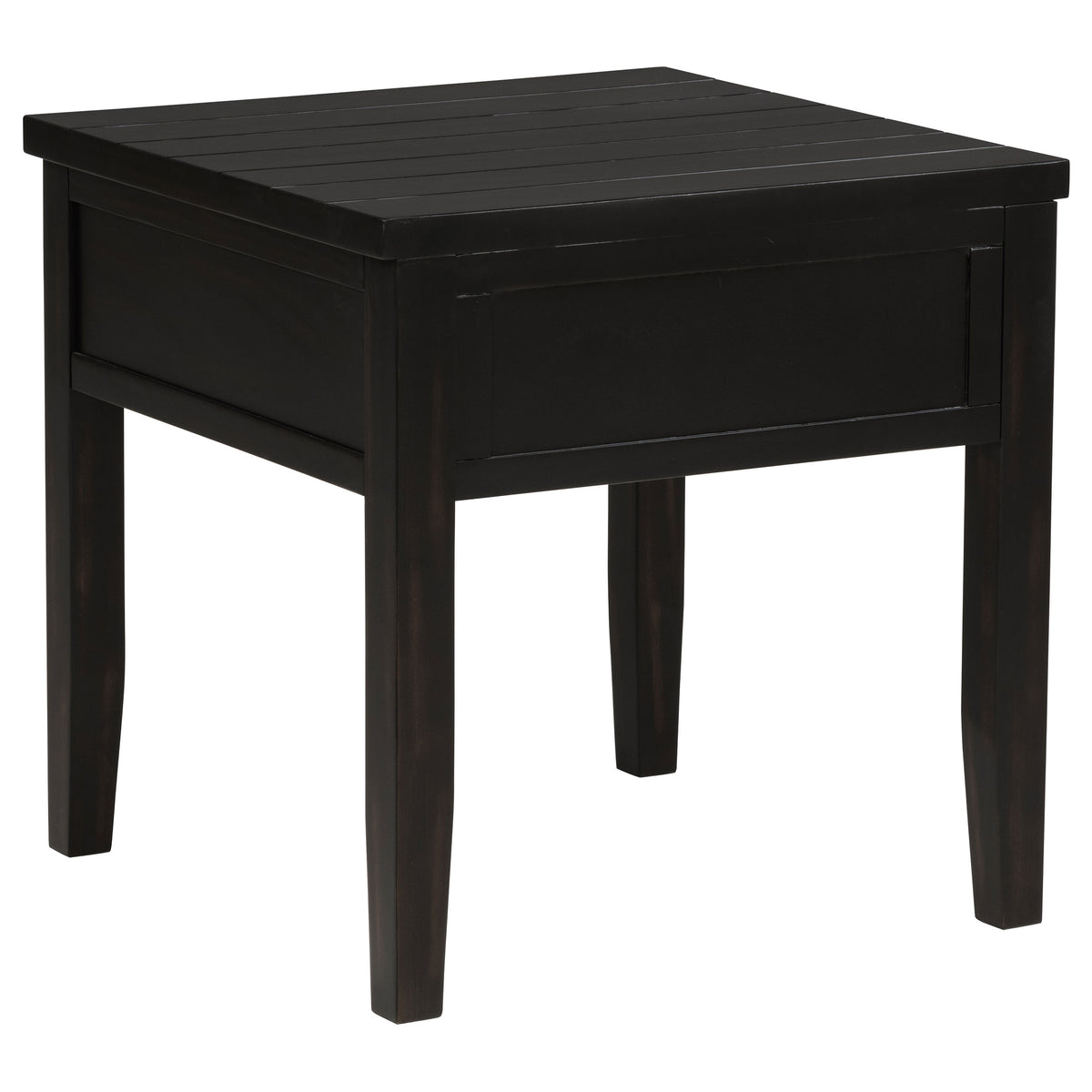 Concord Coffee Table & End Table - Distressed Java Planked Top with Louvered Drawers – view 18