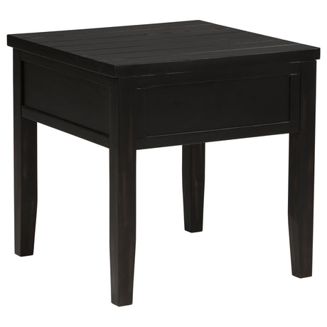 Concord Coffee Table & End Table - Distressed Java Planked Top with Louvered Drawers – view 18