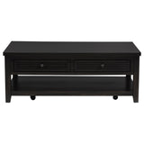 Concord Coffee Table & End Table - Distressed Java Planked Top with Louvered Drawers – view 8