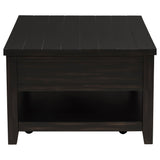 Concord Coffee Table & End Table - Distressed Java Planked Top with Louvered Drawers – view 9