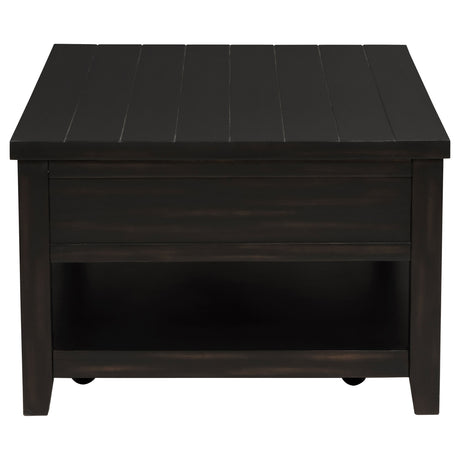 Concord Coffee Table & End Table - Distressed Java Planked Top with Louvered Drawers – view 9