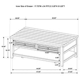 Concord Coffee Table & End Table - Distressed Java Planked Top with Louvered Drawers – view 13