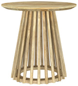 Touhy Round Solid Mango Wood Coffee & End Table - Rustic Natural Mango Finish – view 12