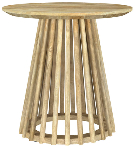 Touhy Round Solid Mango Wood Coffee & End Table - Rustic Natural Mango Finish – view 12