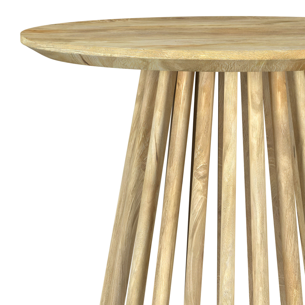 Touhy Round Solid Mango Wood Coffee & End Table - Rustic Natural Mango Finish – view 14