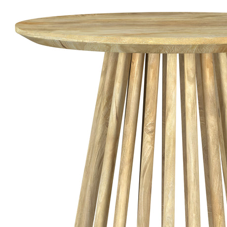 Touhy Round Solid Mango Wood Coffee & End Table - Rustic Natural Mango Finish – view 14