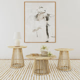 Touhy Round Solid Mango Wood Coffee & End Table - 3pcs- Coffee Table + 2 End Tables