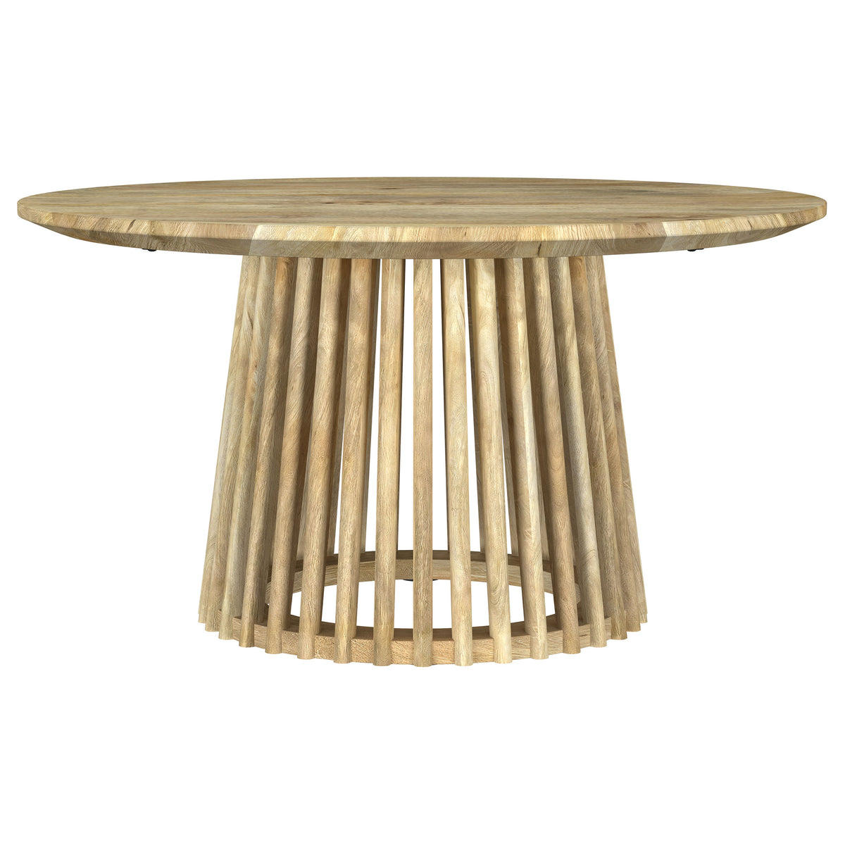 Touhy Round Solid Mango Wood Coffee & End Table - Rustic Natural Mango Finish – view 7