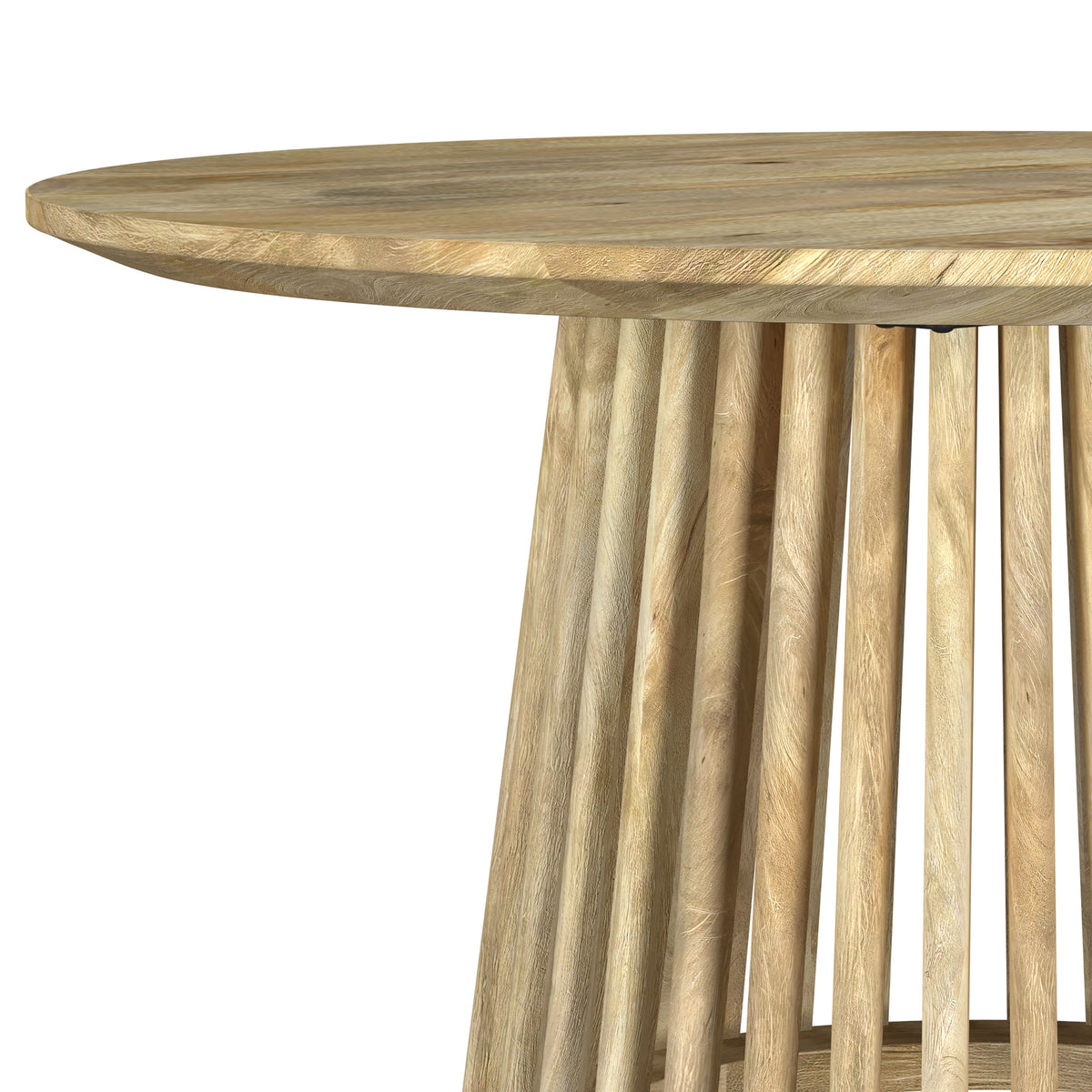 Touhy Round Solid Mango Wood Coffee & End Table - Rustic Natural Mango Finish – view 9