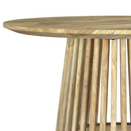 Touhy Round Solid Mango Wood Coffee & End Table - Rustic Natural Mango Finish – view 9