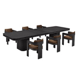 Dinsmore 160" Mid Century Modern Fluted Rectangle Dining Table - angle view