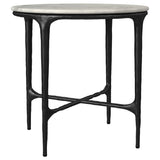 Hermas Round Genuine Marble Coffee & End Table Sets - End Table