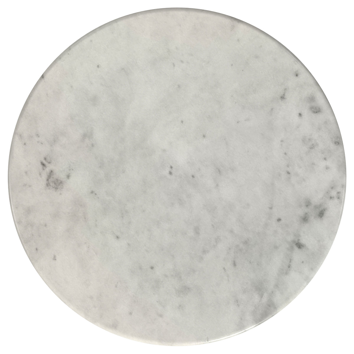 Hermas Round Genuine Marble Coffee & End Table Sets - White Marble Tops on Textured Black Metal – view 16
