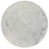 Hermas Round Genuine Marble Coffee & End Table Sets - White Marble Tops on Textured Black Metal – view 16