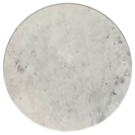Hermas Round Genuine Marble Coffee & End Table Sets - White Marble Tops on Textured Black Metal – view 16