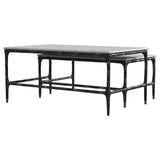Ebby 2-Piece Nesting Coffee Tables - Genuine White Marble Tops on Antique Black Iron Frames – view 8