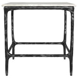 Ebby Square End Table - Genuine White Marble Top on Antique Black Iron Frame – view 5