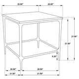 Ebby Square End Table - Genuine White Marble Top on Antique Black Iron Frame – view 7