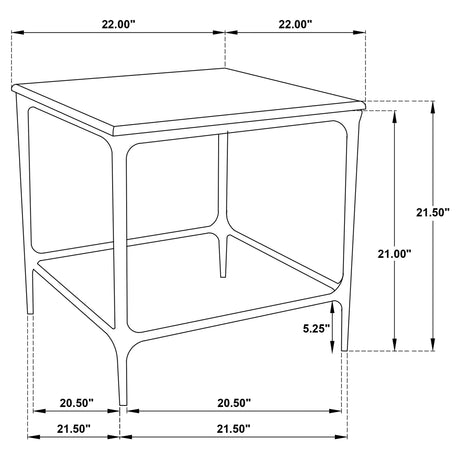 Ebby Square End Table - Genuine White Marble Top on Antique Black Iron Frame – view 7