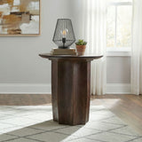 Cayenne Round Coffee Table & End Table Sets - Sculpted Pedestal Base in Solid Mango Wood, Walnut – view 2
