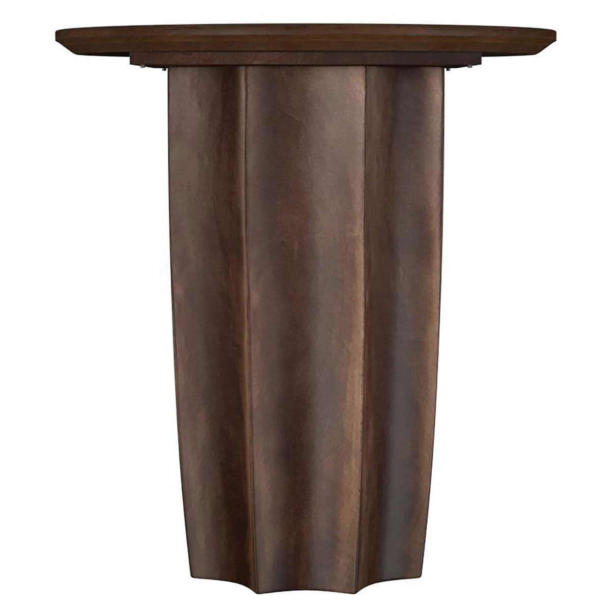 Cayenne Round Coffee Table & End Table Sets - Sculpted Pedestal Base in Solid Mango Wood, Walnut – view 12