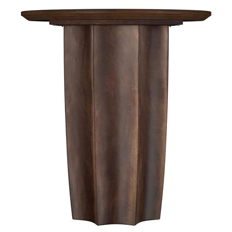 Cayenne Round Coffee Table & End Table Sets - Sculpted Pedestal Base in Solid Mango Wood, Walnut – view 12